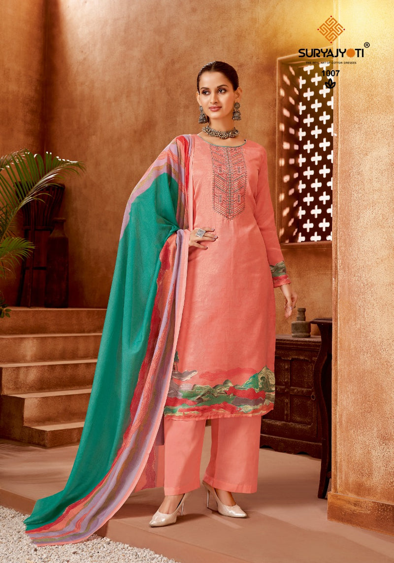 Surya Jyoti Nasreen Vol 1 Jam Satin With Printed Work Stylish Designer Party Wear Salwar Suit