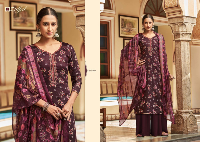 Zulfat Designer Suits Natasha Jam Cotton Digital Prints Festive Wear Embroidered Salwar Kameez