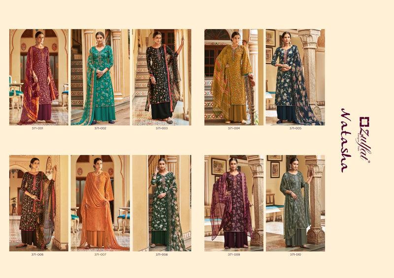 Zulfat Designer Suits Natasha Jam Cotton Digital Prints Festive Wear Embroidered Salwar Kameez