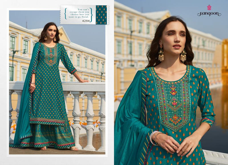 Rangoon Natraj Vol 1 Heavy Rayon Embroidery Work Fancy Designer Partywear Kurti