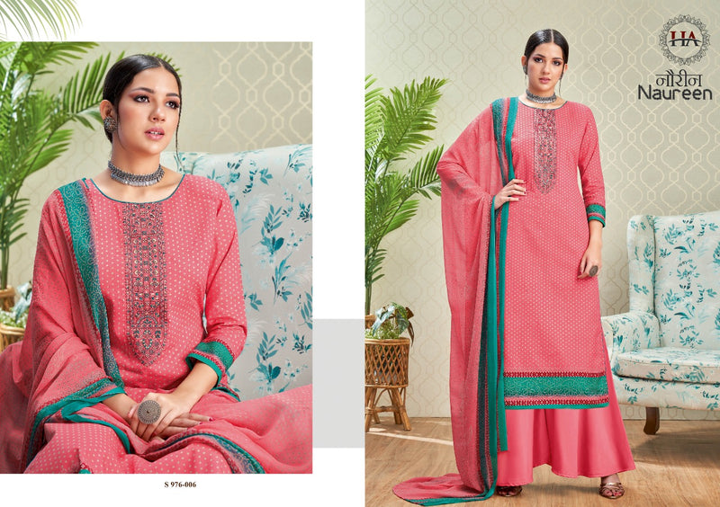 Harshit Fashion Naureen  Cotton Print with Embroidery & Swarovski Diamond Work Stylish Designer Festive Wear Salwar Kameez