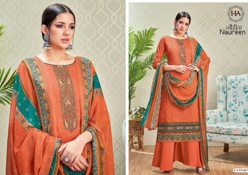 Harshit Fashion Naureen  Cotton Print with Embroidery & Swarovski Diamond Work Stylish Designer Festive Wear Salwar Kameez