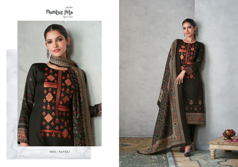 Mumtaz Arts Naveli Pure Viscose Jam Satin Heavy Embroidery Partywear Designer Salwar Kameez