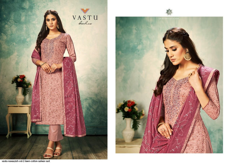 Vastu Nawazish Vol 2 Lawn Cotton Embroidered Party Wear Designer Salwar Suits