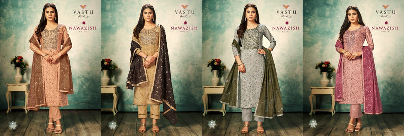 Vastu Nawazish Vol 2 Lawn Cotton Embroidered Party Wear Designer Salwar Suits