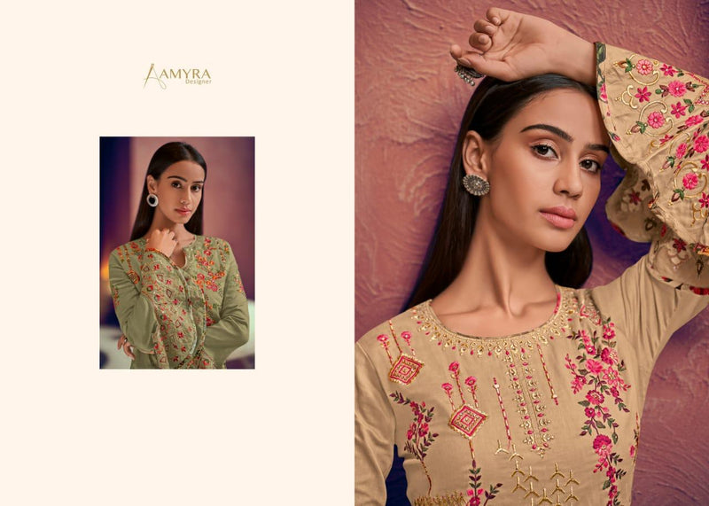 Amyra Designer Nayaab Jam Satin Fabric With Heavy Embroidery Work Salwar Suit In Cotton