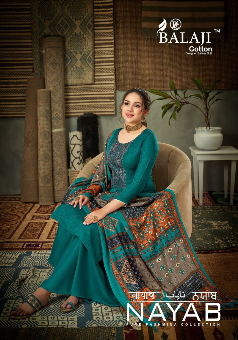 Balaji Nayab Pashmina Printed With Kashmiri Embroidery Work Stylish Designer Casual Wear Salwar Kameez