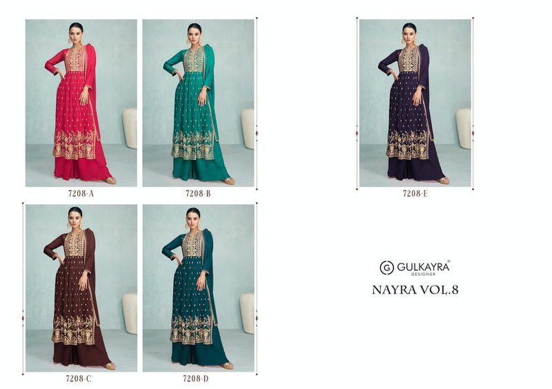 Gulkayra Designer Nayra Vol 8 Georgette Heavy Embroidery Work Fancy Designer Partywear Salwar Kameez