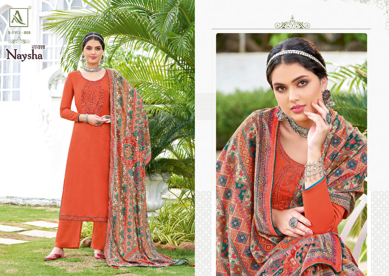 Alok Suit Naysha Pashmina With Heavy Embroidery Work Stylish Designer Attractive Look Salwar Kameez