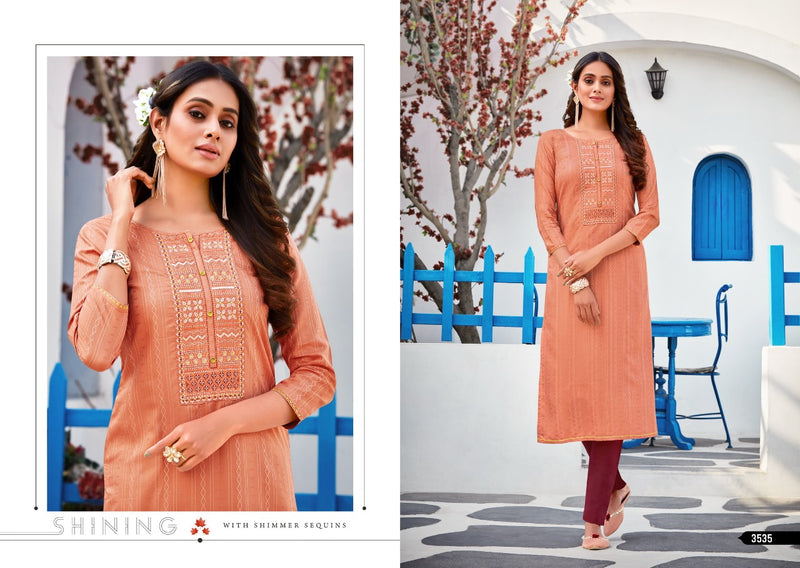 Rangoon Nazar Cotton Lining Fancy Casual Wear Kurtis