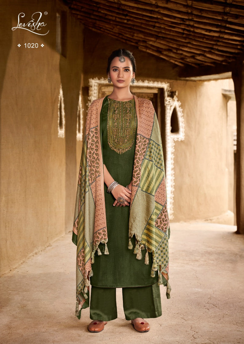Levisha Naziya Pashmina With Fancy Embroidery Work Stylish Designer Casual Wear Salwar Kameez