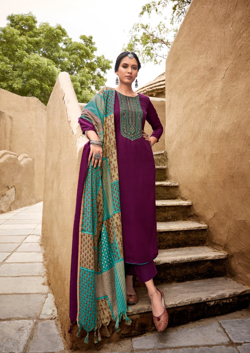 Levisha Naziya Pashmina With Fancy Embroidery Work Stylish Designer Casual Wear Salwar Kameez