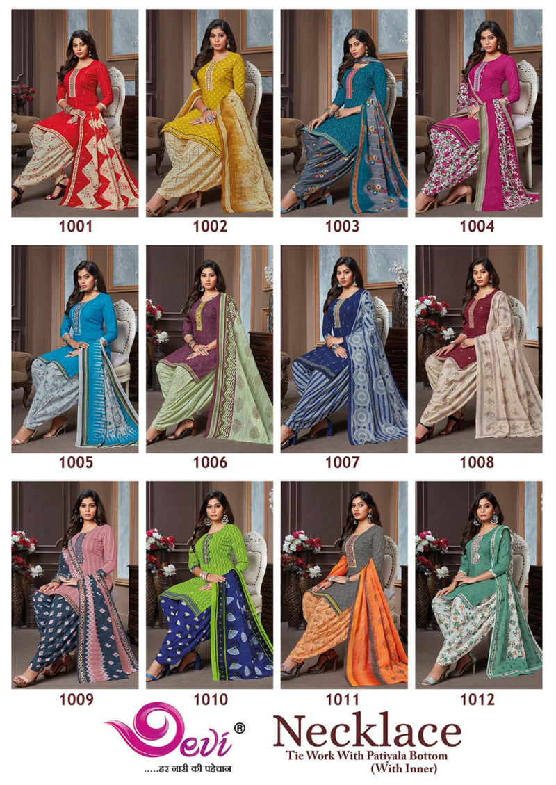 Devi Fashion Necklace Patiyala Vol 1 Pure Cotton With Heavy Printed Work Festive Wear Kurti