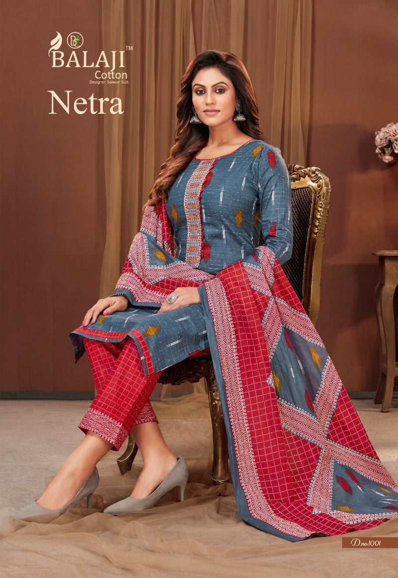 Balaji Cotton Netra Vol 1 Exclusive Collection Of Festive Wear Salwar Kameez With Embroidery