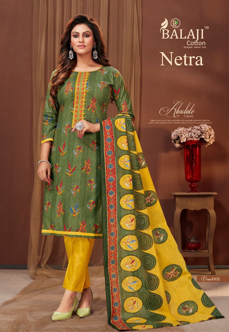 Balaji Cotton Netra Vol 1 Exclusive Collection Of Festive Wear Salwar Kameez With Embroidery