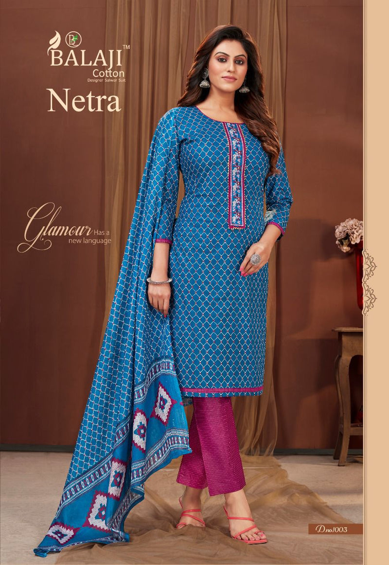 Balaji Cotton Netra Vol 1 Exclusive Collection Of Festive Wear Salwar Kameez With Embroidery