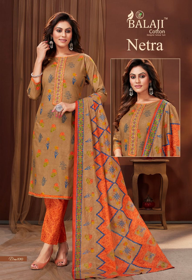 Balaji Cotton Netra Vol 1 Exclusive Collection Of Festive Wear Salwar Kameez With Embroidery