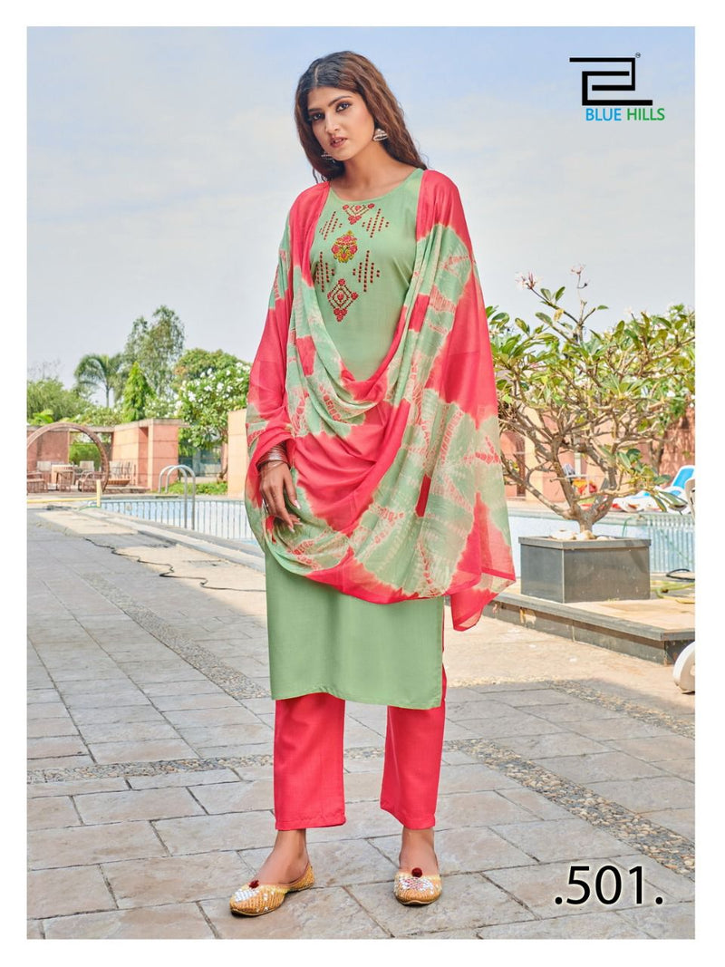 Blue Hills New Generation Vol 3 Fancy Festive Wear Kurtis With Dupatta & Bottom