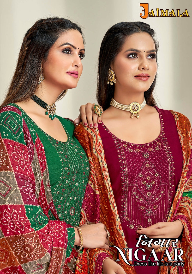 Alok Suit Nigaar Rayon With Heavy Embroidery Work Stylish Designer Casual Wear Salwar Kameez