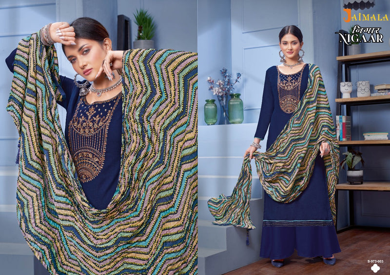Alok Suits Jaimala Nigaar Rayon Slub Designer Embroidered Party Wear Salwar Suits
