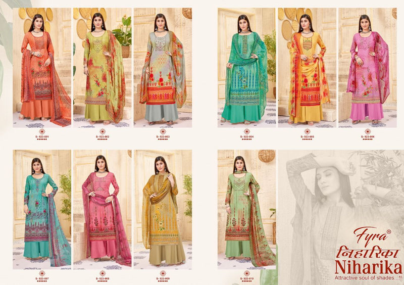 Fyra Designing Hub Niharika Cambric Cotton Festive Wear Embroidered Salwar Suits