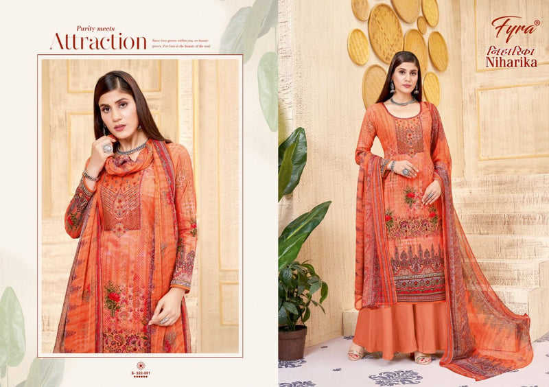 Fyra Designing Hub Niharika Cambric Cotton Festive Wear Embroidered Salwar Suits