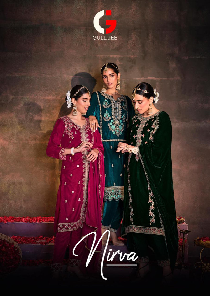 Gull Jee Nirva Velvet With Beautiful Heavy Embroidery Work Stylish Designer Party Wear Salwar Kameez