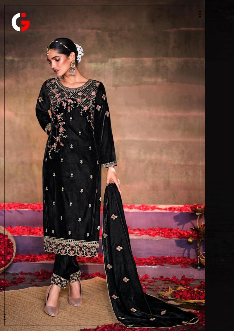 Gull Jee Nirva Velvet With Beautiful Heavy Embroidery Work Stylish Designer Party Wear Salwar Kameez