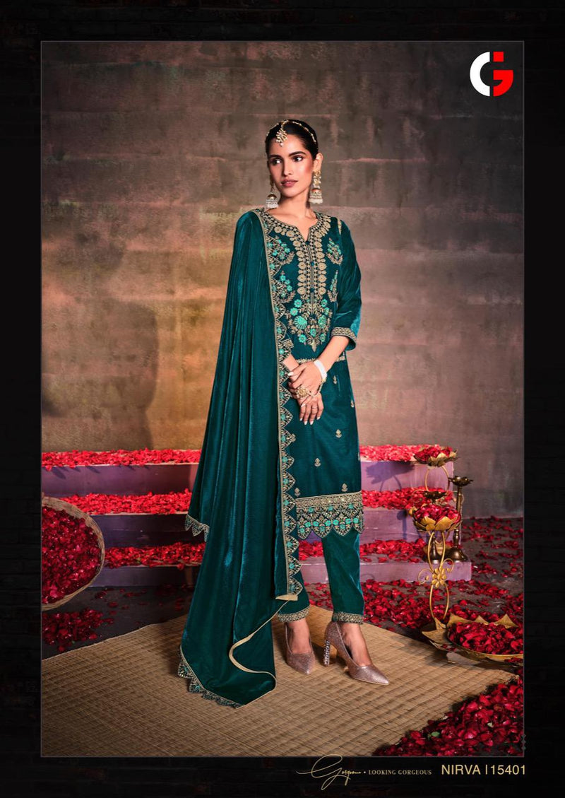 Gull Jee Nirva Velvet With Beautiful Heavy Embroidery Work Stylish Designer Party Wear Salwar Kameez