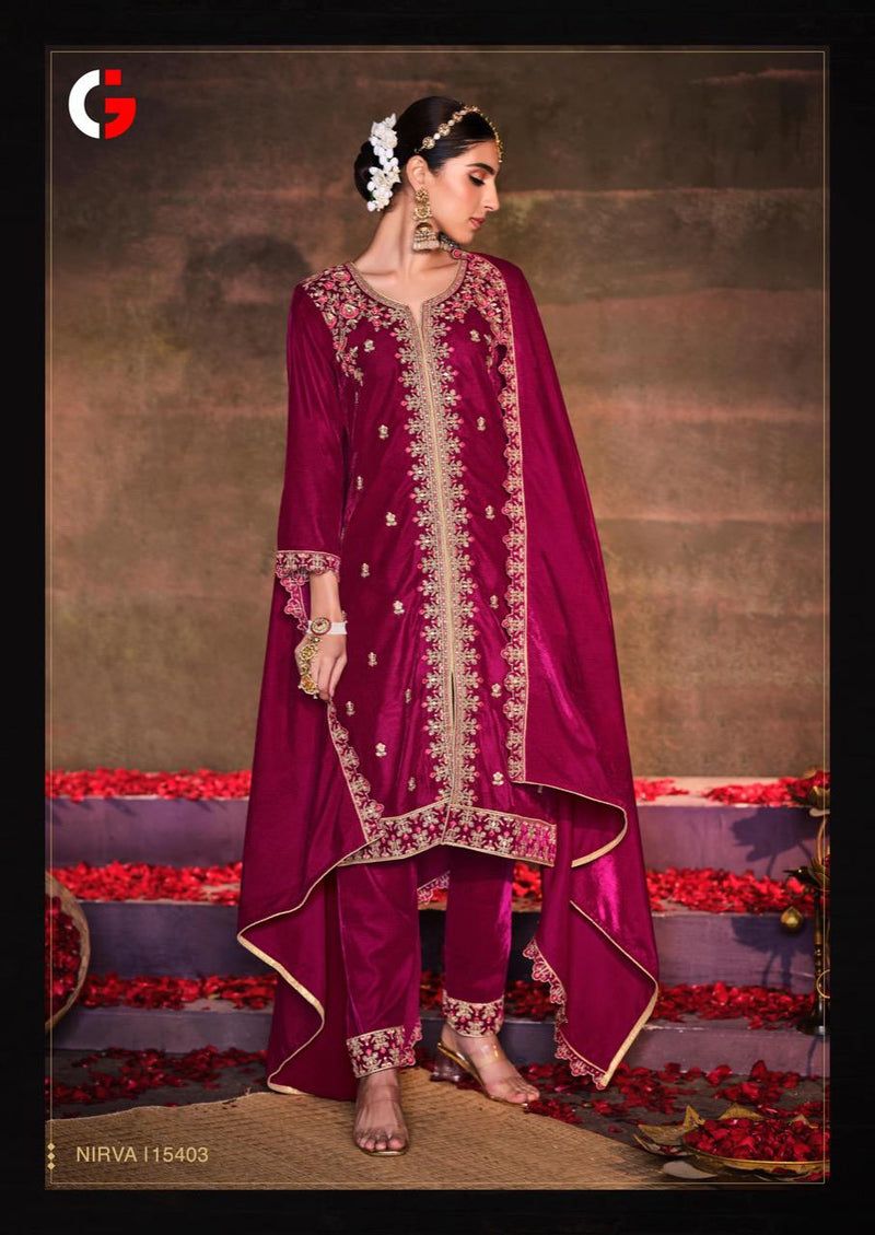 Gull Jee Nirva Velvet With Beautiful Heavy Embroidery Work Stylish Designer Party Wear Salwar Kameez