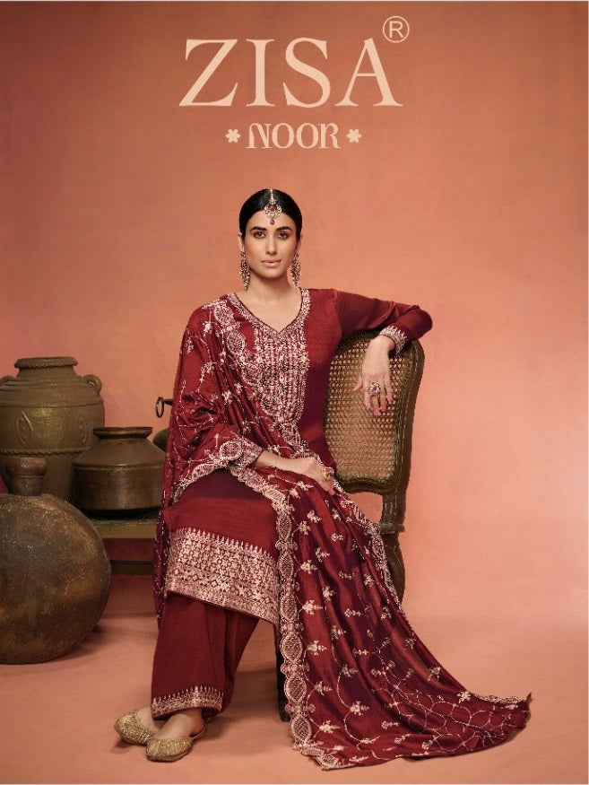 Zisa Noor Silk Georgette Embroidery Sequence Work Fancy Designer Partywear Salwar Kameez