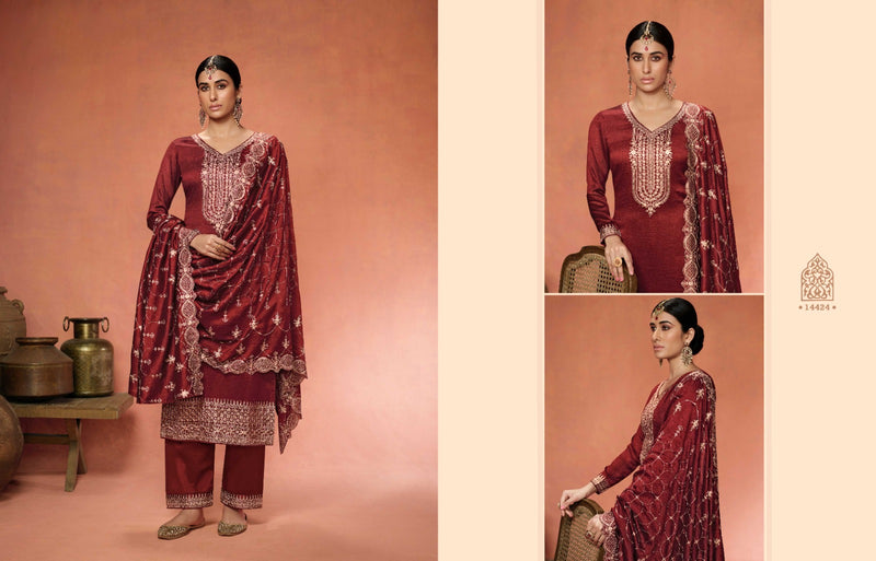 Zisa Noor Silk Georgette Embroidery Sequence Work Fancy Designer Partywear Salwar Kameez