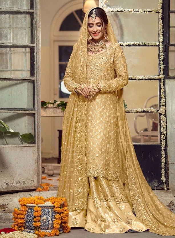 Noor 15003 Fox Georgette Wedding Wear Pakistani Style Sharara Salwar Suits