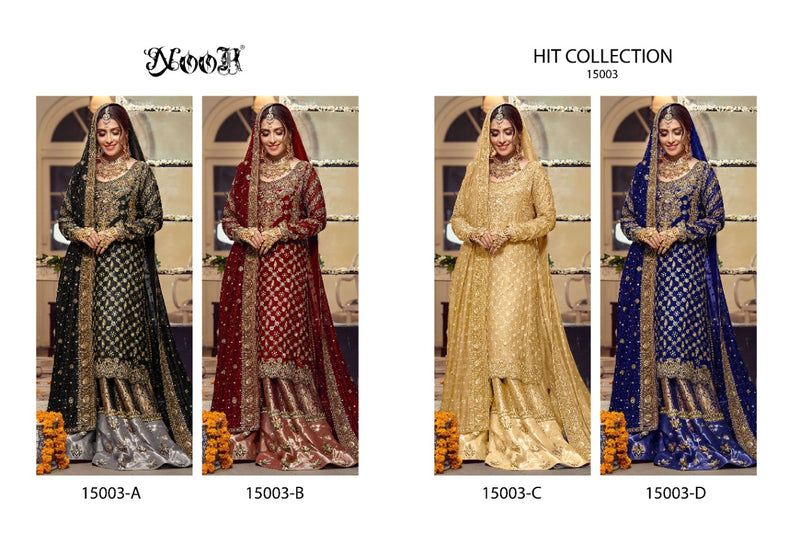 Noor 15003 Fox Georgette Wedding Wear Pakistani Style Sharara Salwar Suits