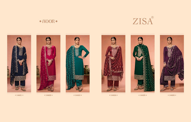 Zisa Noor Silk Georgette Embroidery Sequence Work Fancy Designer Partywear Salwar Kameez
