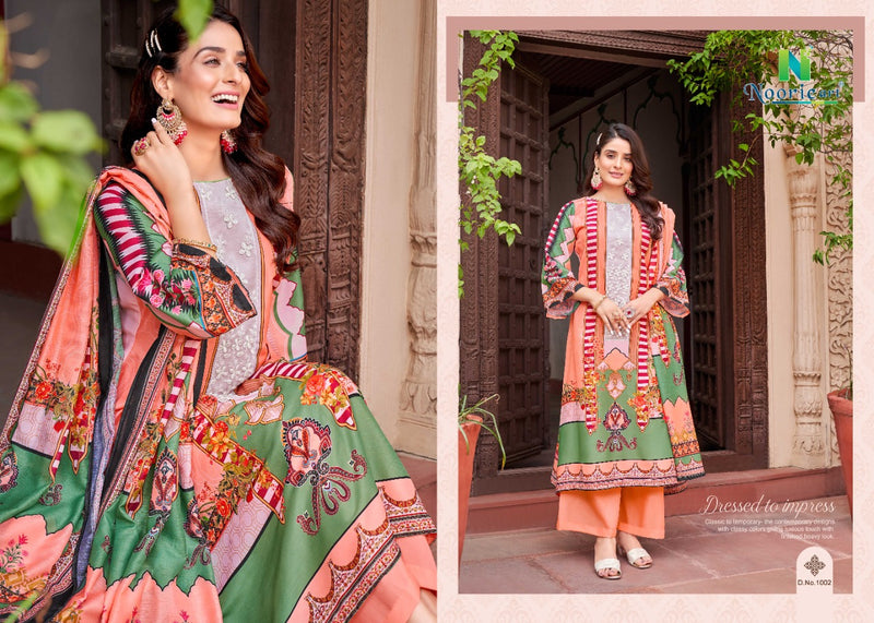 Noorie Art Noor E Ishq Jam Satin Digital Printed Party Wear Salwar Kameez With Embroidery Work