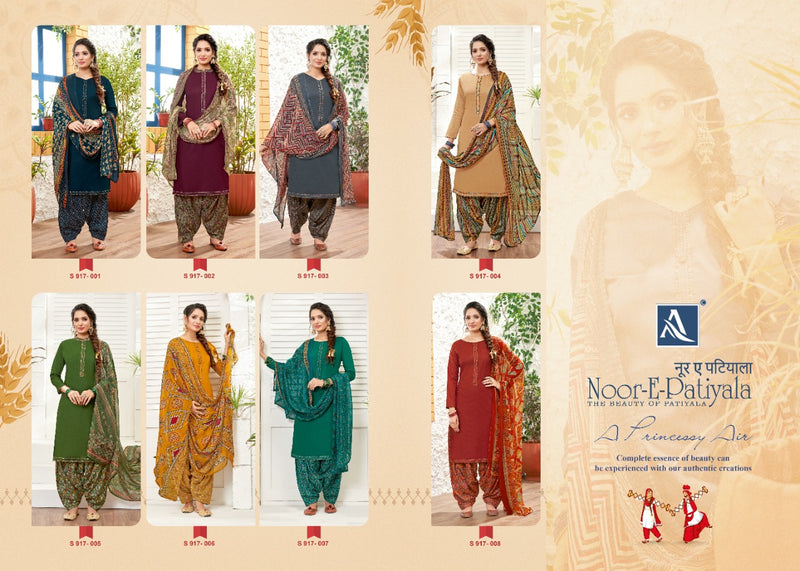 Alok Suits Noor E Patiyala Jam Solid Cotton Patiyala Style Festive Wear Salwar Suits