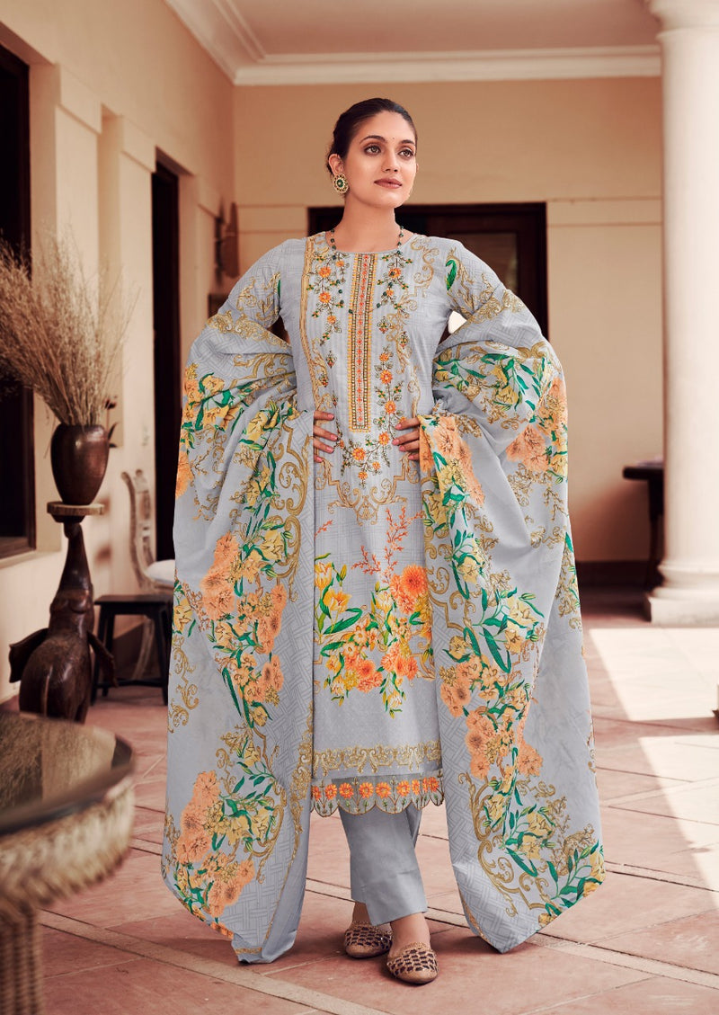 Levisha Dno 1013 To 1020 Pure Cotton Pakistani Print With Fancy Embroidery Stylish Designer Salwar Suit