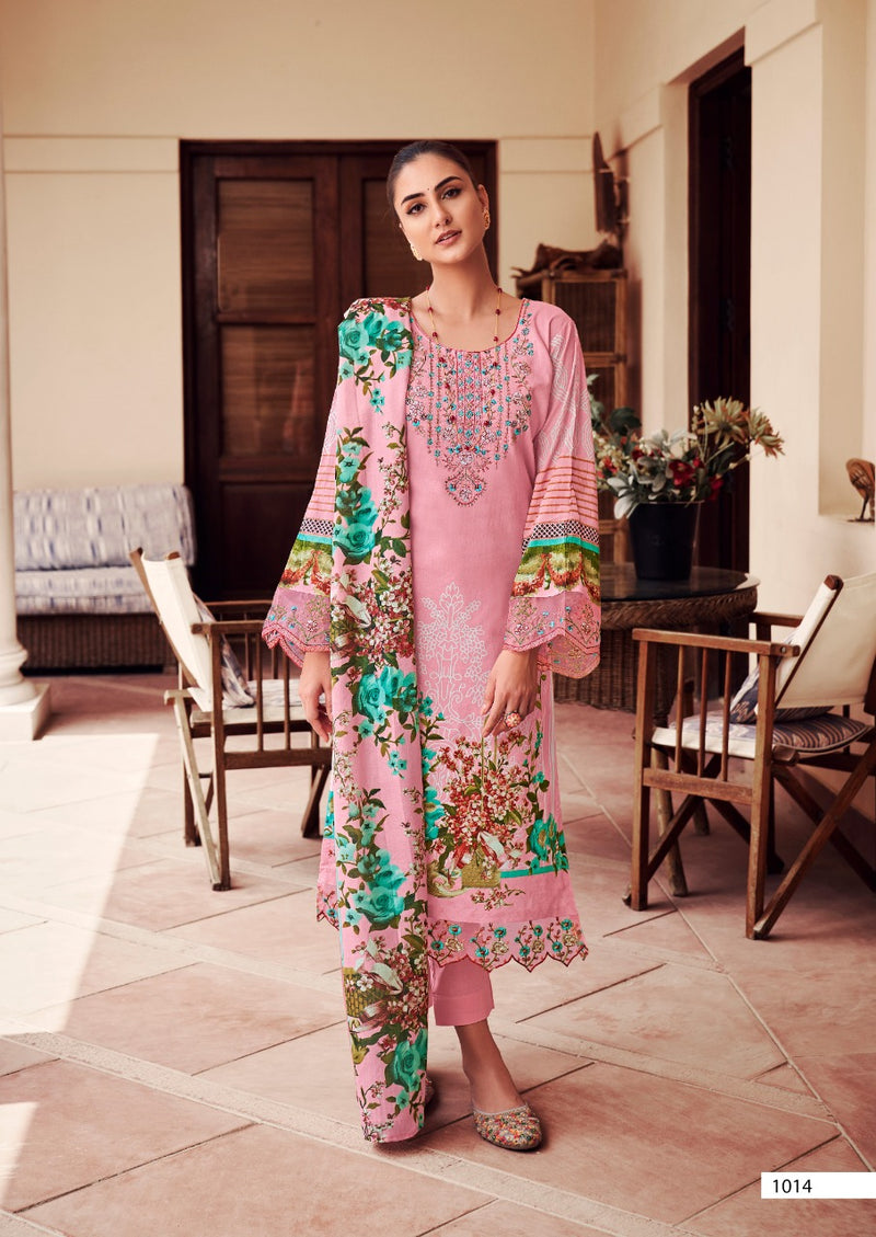 Levisha Dno 1013 To 1020 Pure Cotton Pakistani Print With Fancy Embroidery Stylish Designer Salwar Suit