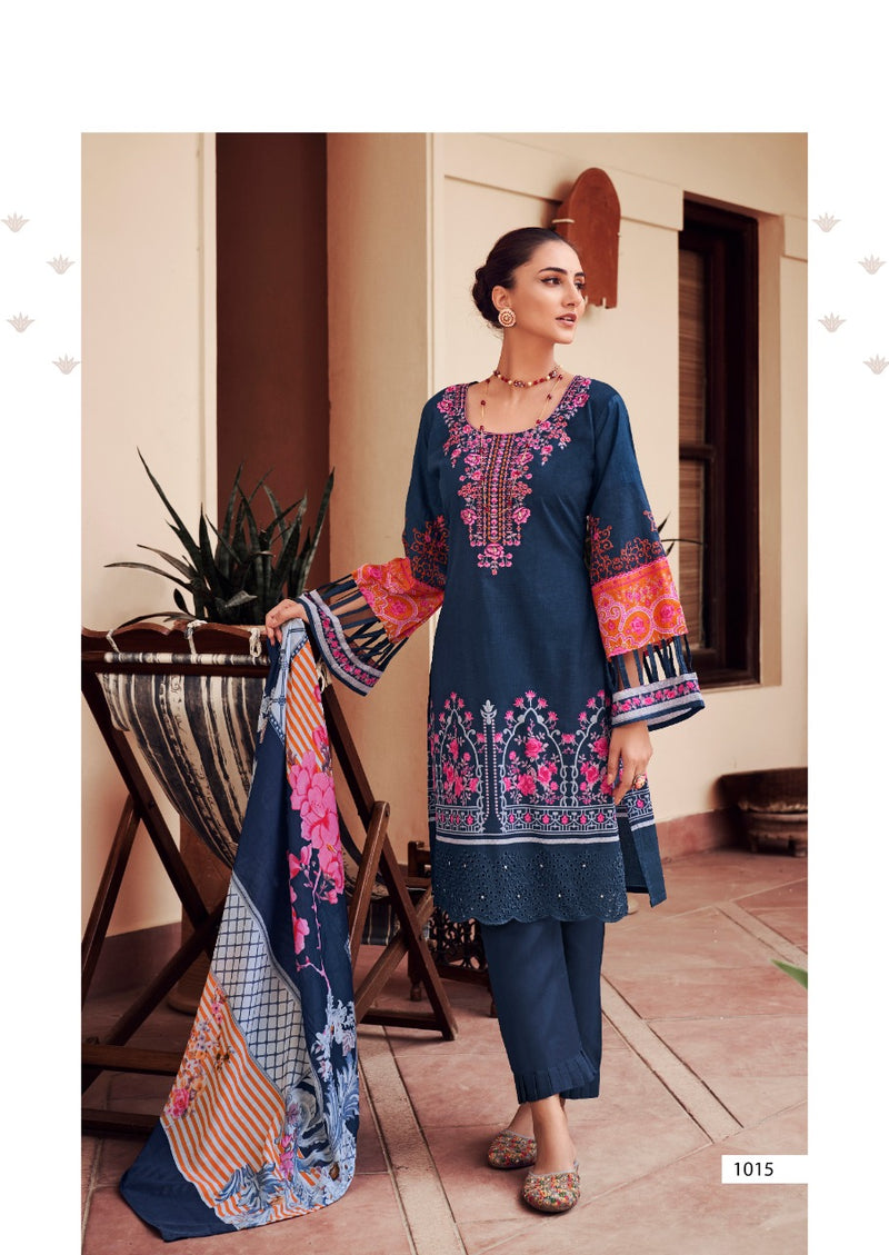 Levisha Dno 1013 To 1020 Pure Cotton Pakistani Print With Fancy Embroidery Stylish Designer Salwar Suit