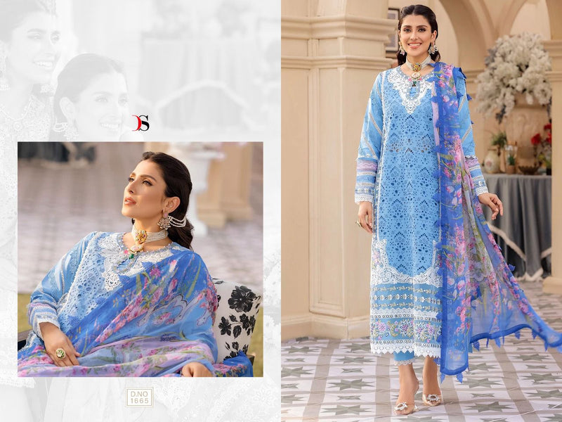 Deespy Suits Noor Laserkari Lawn 22 Cambric Cotton Pakistani Style Party Wear Salwar Suits