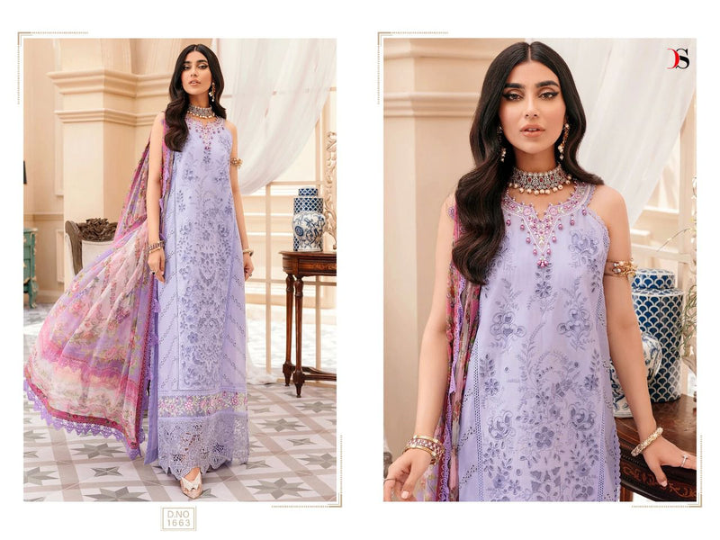 Deespy Suits Noor Laserkari Lawn 22 Cambric Cotton Pakistani Style Party Wear Salwar Suits