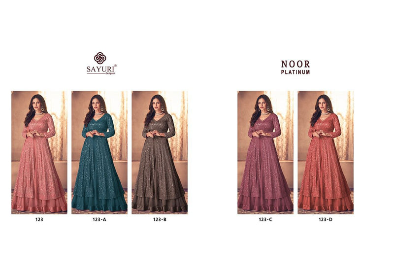 Sayuri Designer Noor Platinum Georgette Wedding Wear Designer Ready Made Salwar Suits