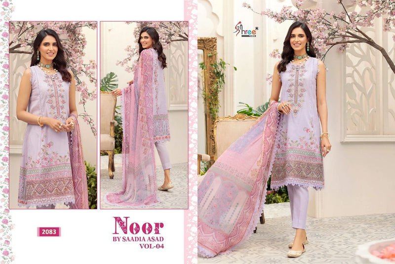 Shree Fabs Noor Saadia Asad Vol 4 Cotton Embroidered Party Wear Salwar Kameez