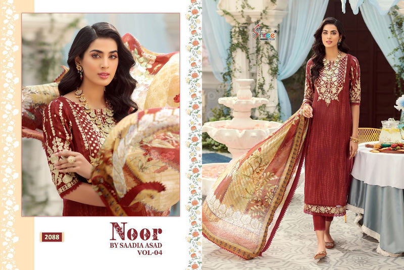 Shree Fabs Noor Saadia Asad Vol 4 Cotton Embroidered Party Wear Salwar Kameez