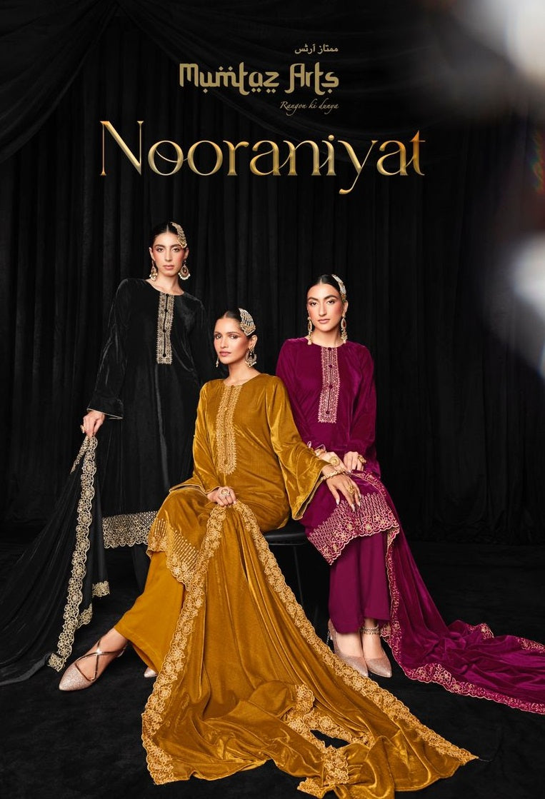 Mumtaz Arts Nooraniyat Velvet With Beautiful Embroidery Work Stylish Designer Festive Wear Salwar Kameez