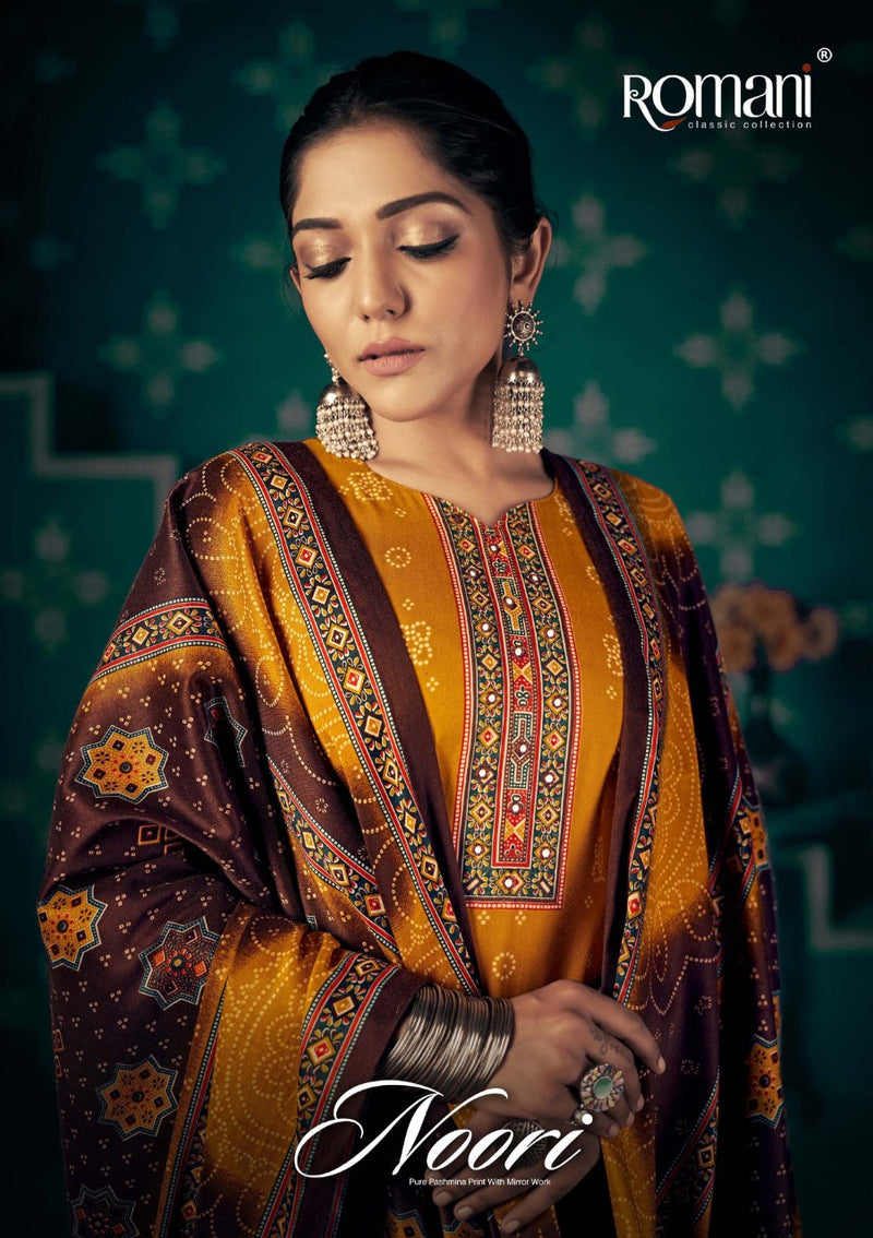 Romani Noori Pashmina With Mirror Hand Work Stylish Designer Festive Wear Salwar Kameez