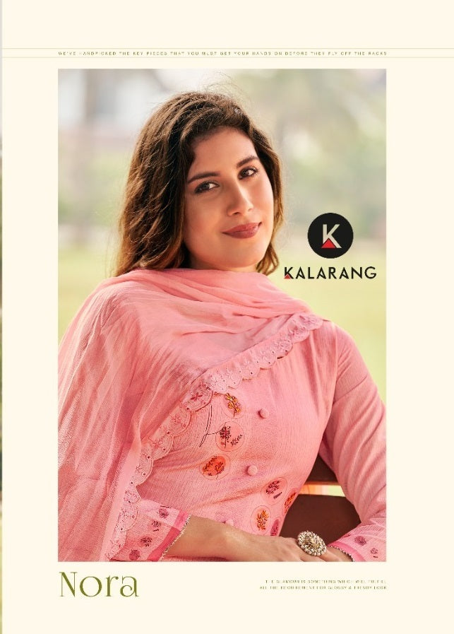 Kalarang Fashion Nora Muslin Designer Party Wear Salwar Suits With Hand Work