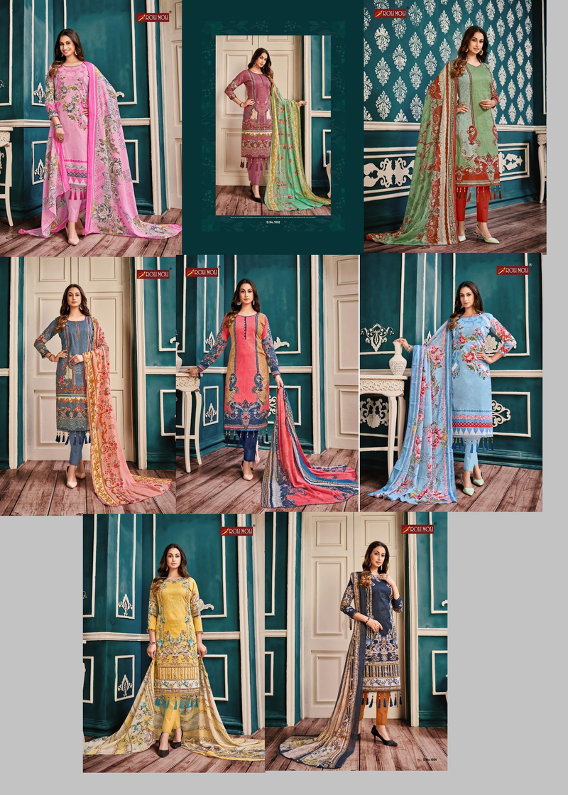 Roli Moli Creation Noreen Cambric Cotton Party Wear Salwar Suits With Karachi Prints