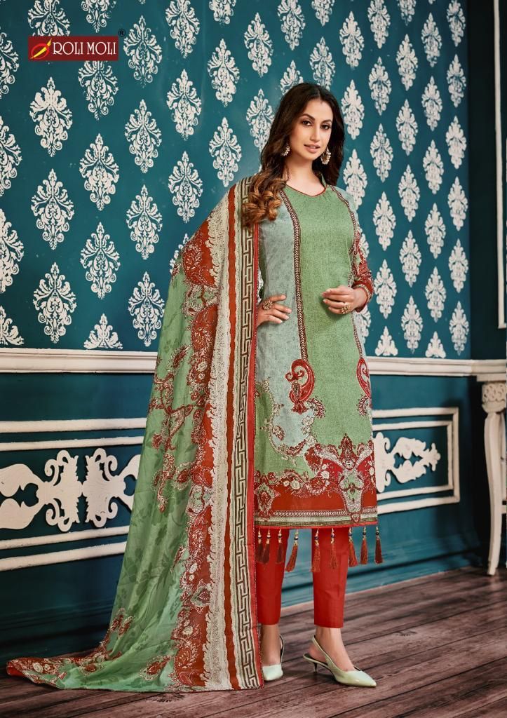 Roli Moli Creation Noreen Cambric Cotton Party Wear Salwar Suits With Karachi Prints